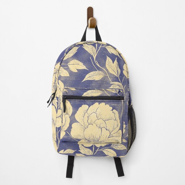 Item preview, Indigo Peony Block Print – Elegant Vintage Floral Pattern designed and sold by MindFulStudios.