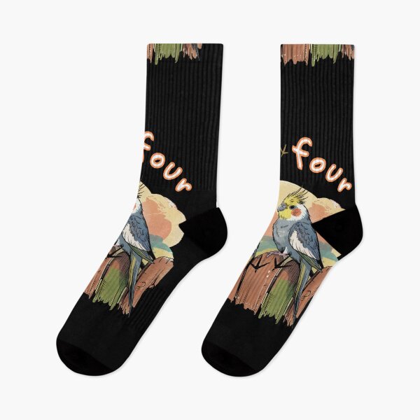 Item preview, High Four Sitting Cockatiels Vintage Style designed and sold by SurrealArtSzysz.