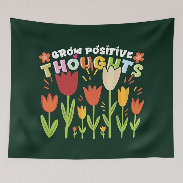 Item preview, Grow Positive Thoughts Quotes With Blooming Flowers designed and sold by evrankart.