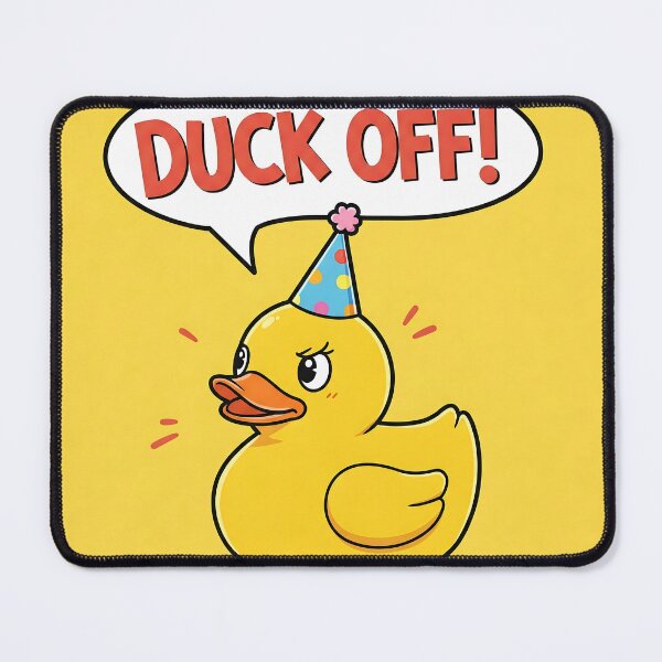 Item preview, Funny Cute Duck with Hat – “Duck Off” Text designed and sold by javastocks.