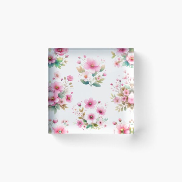 Item preview, Retro watercolor flowers Garden  designed and sold by Charmy Design.