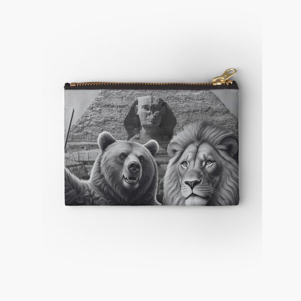 Item preview, Creative Funny Lion and Bear Selfie at the Egyptian Pyramid designed and sold by MasCorner.