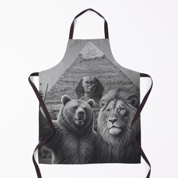 Item preview, Creative Funny Lion and Bear Selfie at the Egyptian Pyramid designed and sold by MasCorner.