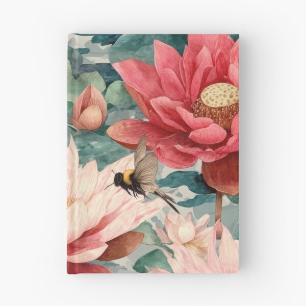 Item preview, Red Lotus Seamless Pattern with Birds – Udon Thani Inspired Thai Botanical Illustration designed and sold by ThaiArtShop.