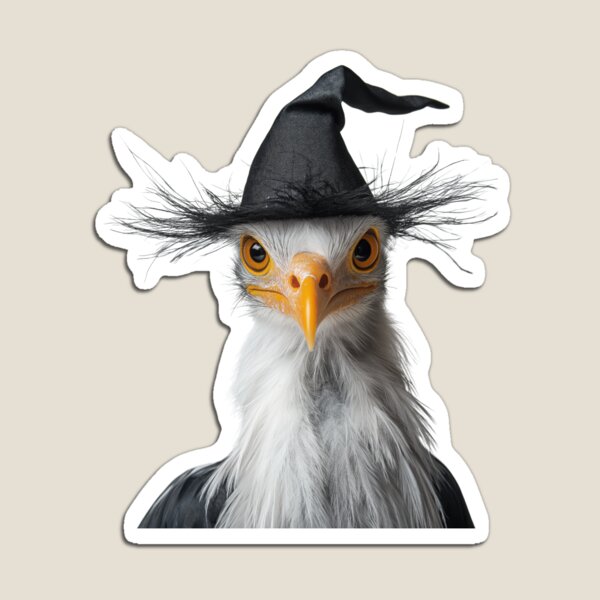 Item preview, Secretarybird Wearing Halloween Witch Hat designed and sold by LazyOwlStore.