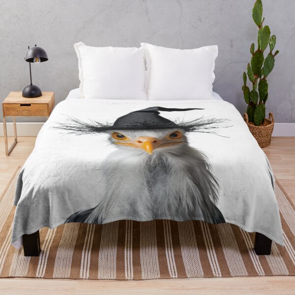 Item preview, Secretarybird Wearing Halloween Witch Hat designed and sold by LazyOwlStore.