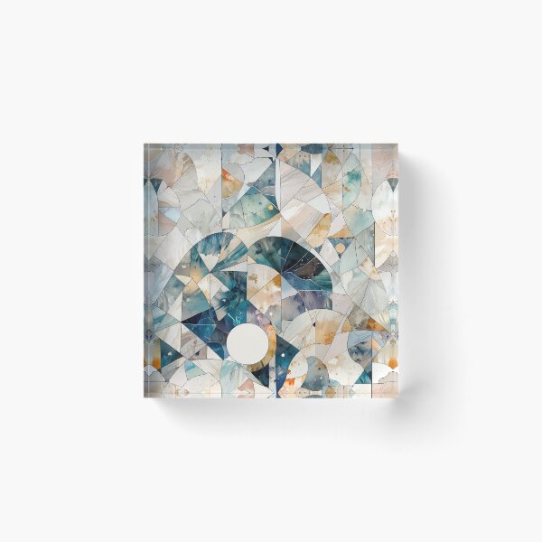 Item preview, Abstract Marbled Stained-Glass Style Artwork in Earthy and Cool Tones designed and sold by CoolPixels.