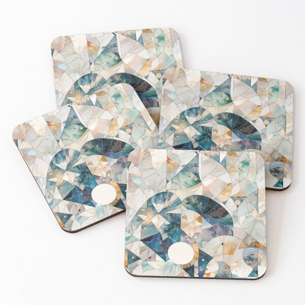 Item preview, Abstract Marbled Stained-Glass Style Artwork in Earthy and Cool Tones designed and sold by CoolPixels.
