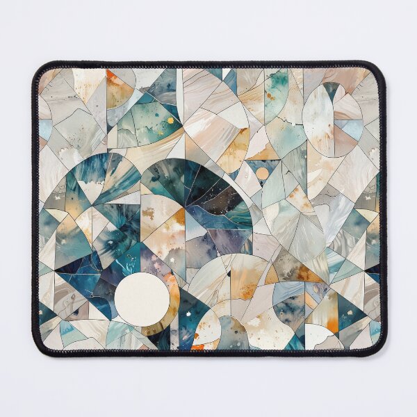 Item preview, Abstract Marbled Stained-Glass Style Artwork in Earthy and Cool Tones designed and sold by CoolPixels.