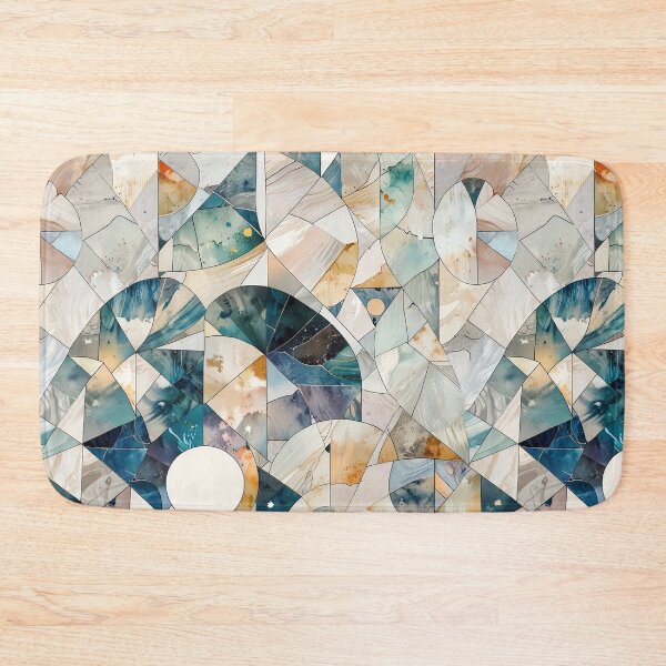 Item preview, Abstract Marbled Stained-Glass Style Artwork in Earthy and Cool Tones designed and sold by CoolPixels.