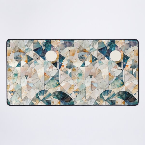 Item preview, Abstract Marbled Stained-Glass Style Artwork in Earthy and Cool Tones designed and sold by CoolPixels.