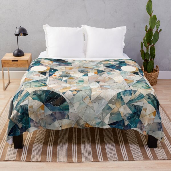 Item preview, Abstract Marbled Stained-Glass Style Artwork in Earthy and Cool Tones designed and sold by CoolPixels.