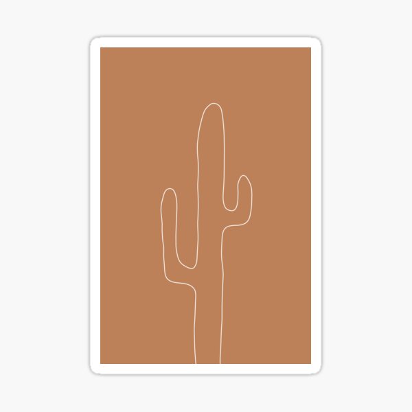Item preview, Minimal Line Art Cactus in Beige designed and sold by Pattern&Pixel.