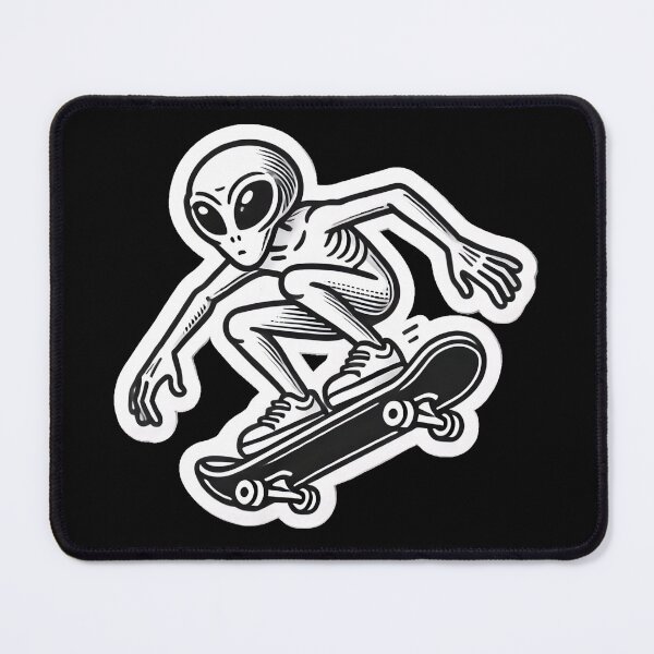 Item preview, Skateboarding Alien designed and sold by PinUpPizzazz.