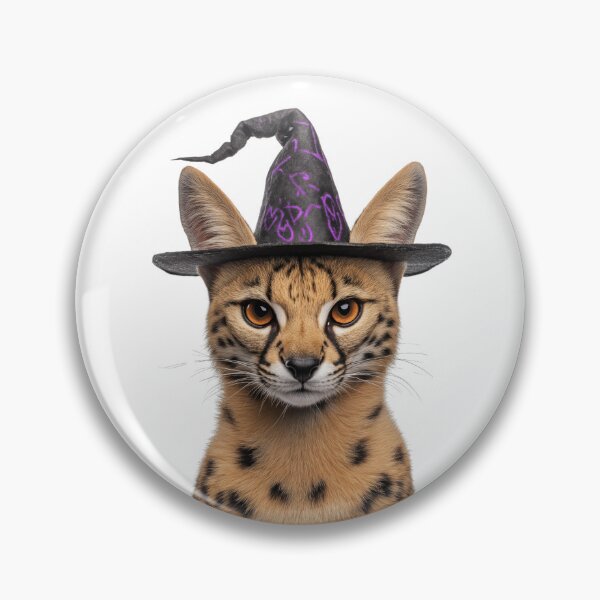 Item preview, Serval Wearing Halloween Witch Hat designed and sold by LazyOwlStore.