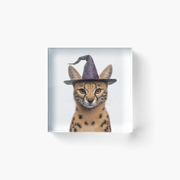 Item preview, Serval Wearing Halloween Witch Hat designed and sold by LazyOwlStore.