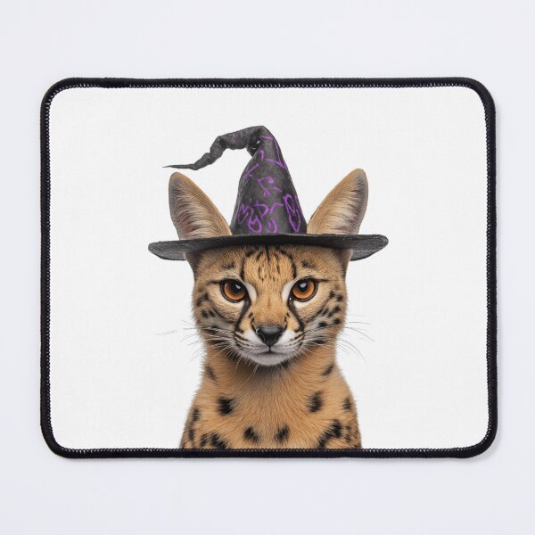 Item preview, Serval Wearing Halloween Witch Hat designed and sold by LazyOwlStore.