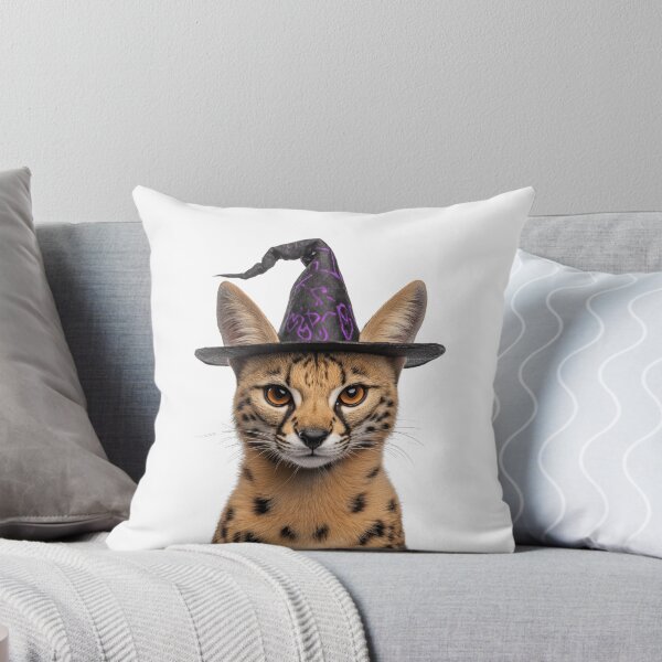 Item preview, Serval Wearing Halloween Witch Hat designed and sold by LazyOwlStore.
