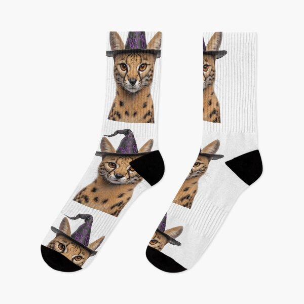 Item preview, Serval Wearing Halloween Witch Hat designed and sold by LazyOwlStore.