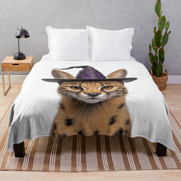 Item preview, Serval Wearing Halloween Witch Hat designed and sold by LazyOwlStore.