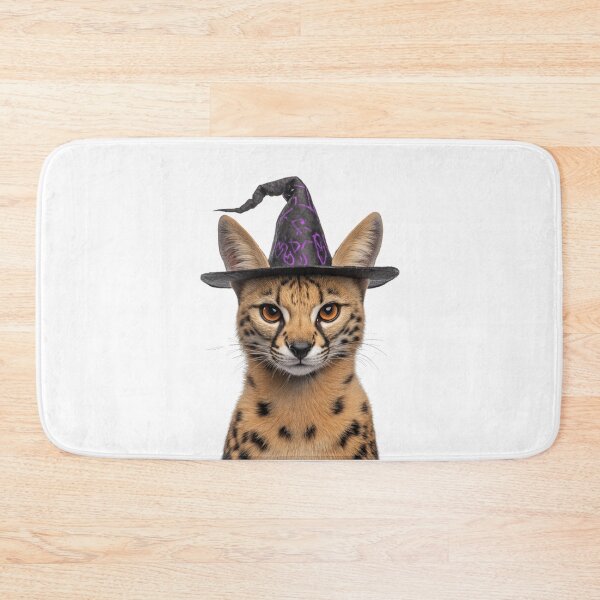 Item preview, Serval Wearing Halloween Witch Hat designed and sold by LazyOwlStore.
