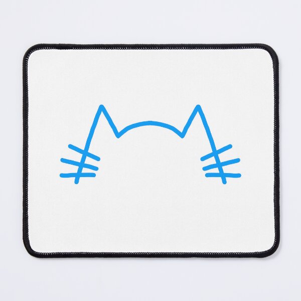 Item preview, Dodger blue cat ears and whiskers minimal design - ugly designs series designed and sold by Kyokosan98.