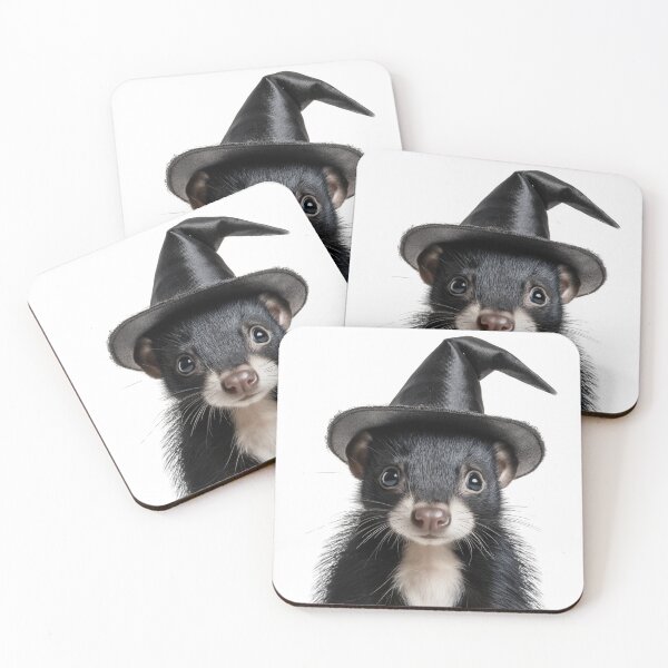 Item preview, Skunk Wearing Halloween Witch Hat designed and sold by LazyOwlStore.