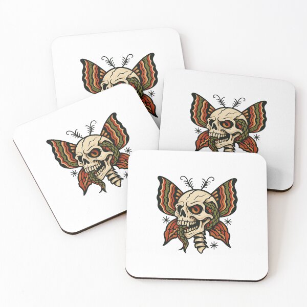 Item preview, Vintage Skull Moth Tattoo Illustration designed and sold by PrintaZaur.