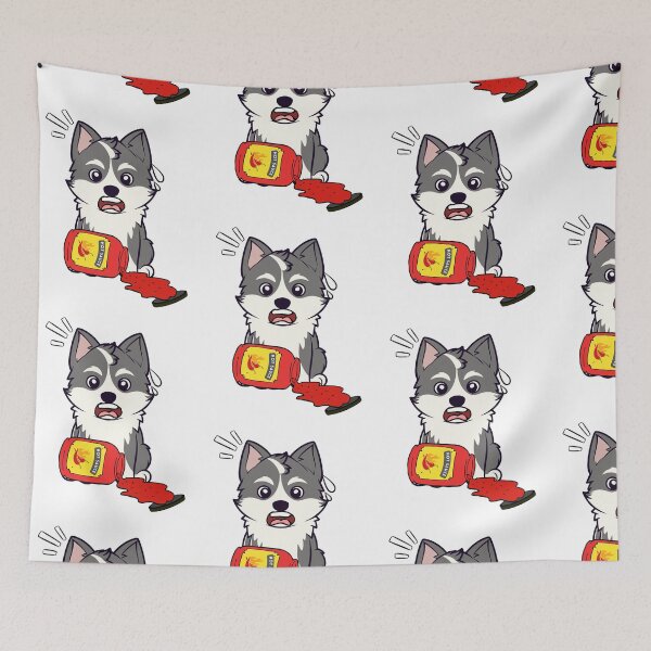 Item preview, Funny husky Dog Spilled hot sauce designed and sold by Pet Station.