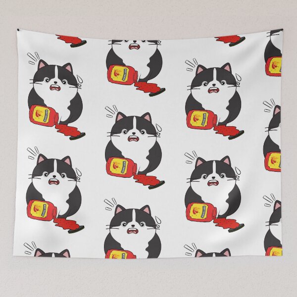 Item preview, Funny Fat cat Spilled hot sauce designed and sold by Pet Station.