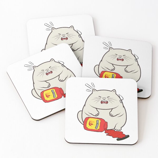 Item preview, Funny Fat cat Spilled hot sauce designed and sold by Pet Station.