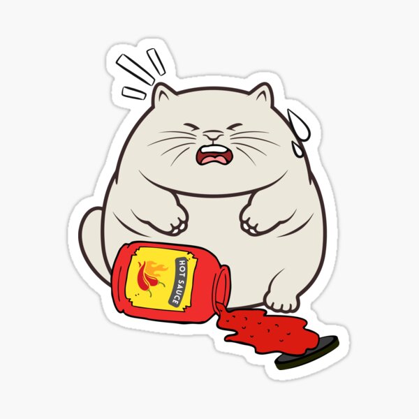 Item preview, Funny Fat cat Spilled hot sauce designed and sold by Pet Station.