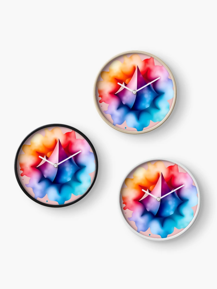 Thumbnail 3 of 4, Clock, Abstract Emotion designed and sold by MindfluxStudio.
