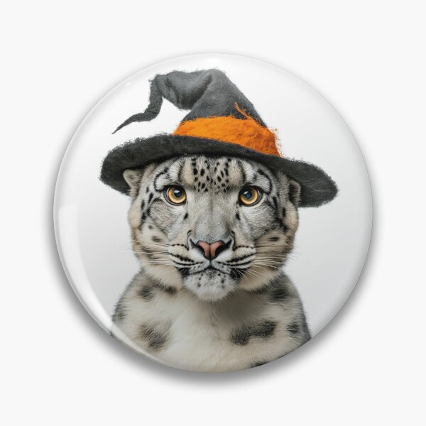 Item preview, Snow Leopard Wearing Halloween Witch Hat designed and sold by LazyOwlStore.