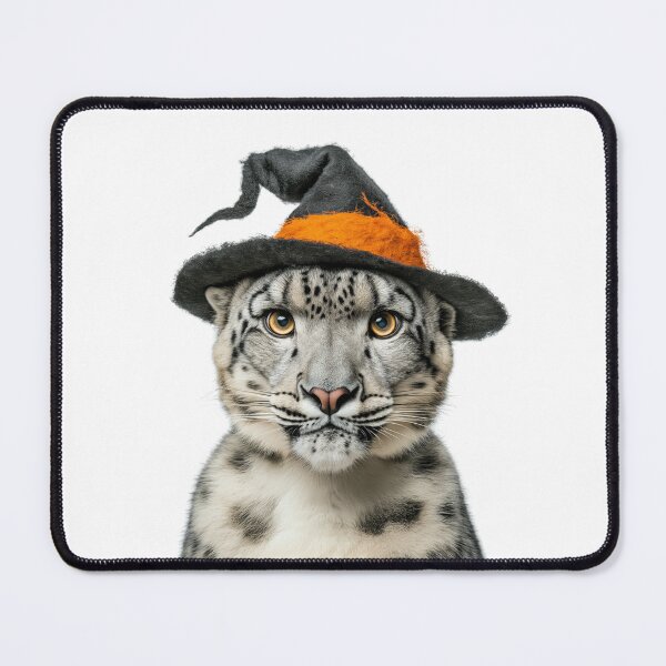 Item preview, Snow Leopard Wearing Halloween Witch Hat designed and sold by LazyOwlStore.