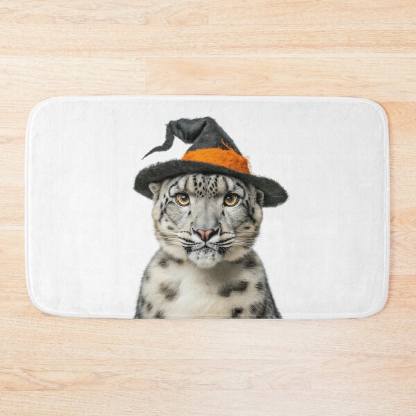 Item preview, Snow Leopard Wearing Halloween Witch Hat designed and sold by LazyOwlStore.
