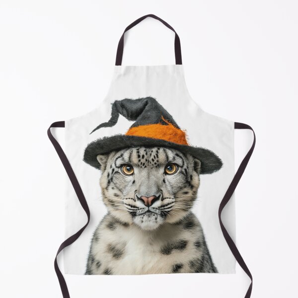 Item preview, Snow Leopard Wearing Halloween Witch Hat designed and sold by LazyOwlStore.