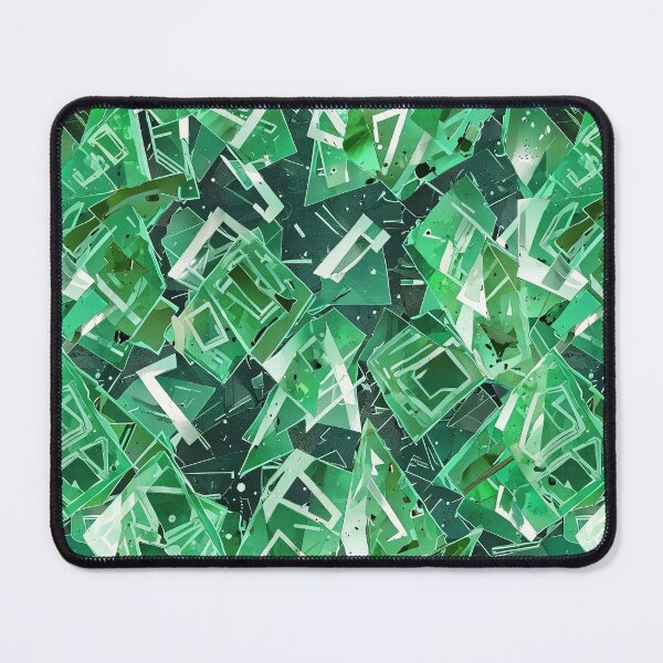 Item preview, Abstract Composition of Green Crystal Geometric Shapes designed and sold by CoolPixels.