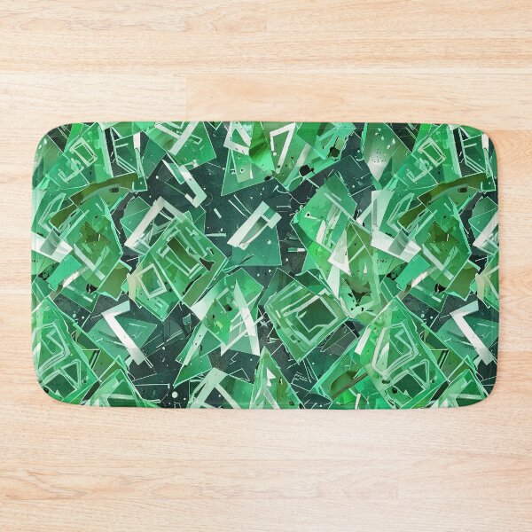 Item preview, Abstract Composition of Green Crystal Geometric Shapes designed and sold by CoolPixels.