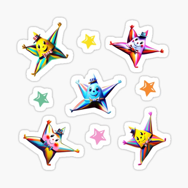 Vista previa del artículo con la obra «Estrellas sonrientes - Patrón de colores del arcoíris», diseñado y vendido por AlinaSCorner.