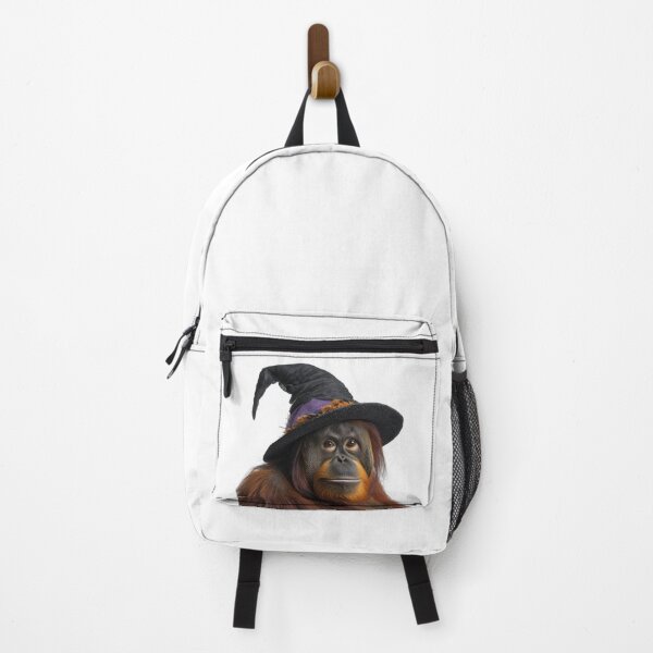 Item preview, Tapanuli Orangutan Wearing Halloween Witch Hat designed and sold by LazyOwlStore.