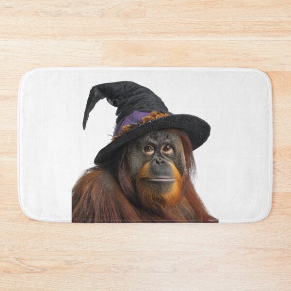 Item preview, Tapanuli Orangutan Wearing Halloween Witch Hat designed and sold by LazyOwlStore.