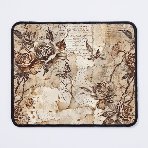 Item preview, Vintage Floral and Butterfly Pattern on Antique Manuscript Background designed and sold by CoolPixels.