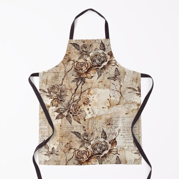 Item preview, Vintage Floral and Butterfly Pattern on Antique Manuscript Background designed and sold by CoolPixels.