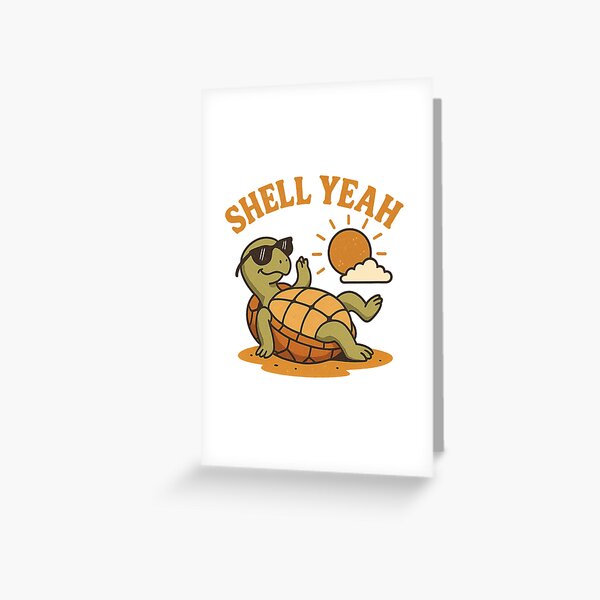 Artikel-Vorschau von Shell Yeah – Coole Schildkröte mit Sonnenbrille | Sommerliches Wortspiel-Design, designt und verkauft von Print-Zoo.