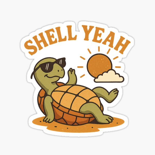 Item preview, Shell Yeah – Cool Turtle with Sunglasses | Funny Summer Pun Design designed and sold by Print-Zoo.