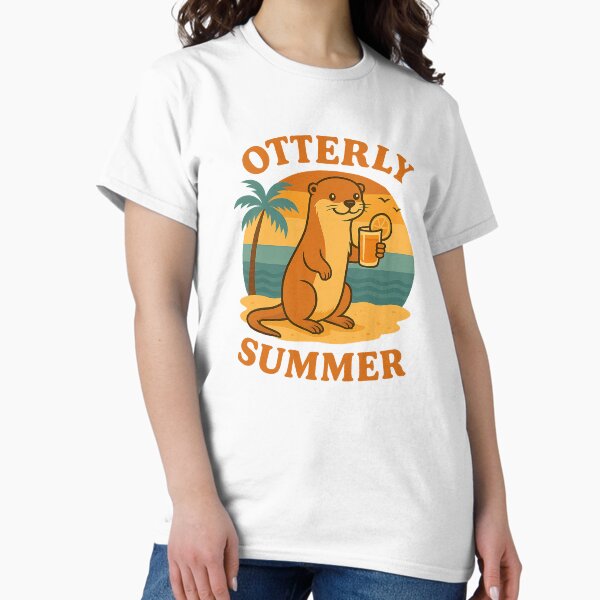 Artikel-Vorschau von Otterly Summer – Lustiges Sommerdesign mit Otter & Sonnenuntergang, designt und verkauft von Print-Zoo.