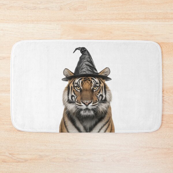Item preview, Tiger Wearing Halloween Witch Hat designed and sold by LazyOwlStore.