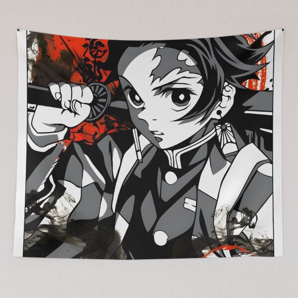 Item preview, Demon Slayer Tanjiro Ink Art Poster designed and sold by Classicstitch12.