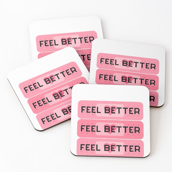 Item preview, Cute "Feel Better" Pink Bandage Sticker – Heart Healing Aesthetic Comfort Art designed and sold by Kabootri.